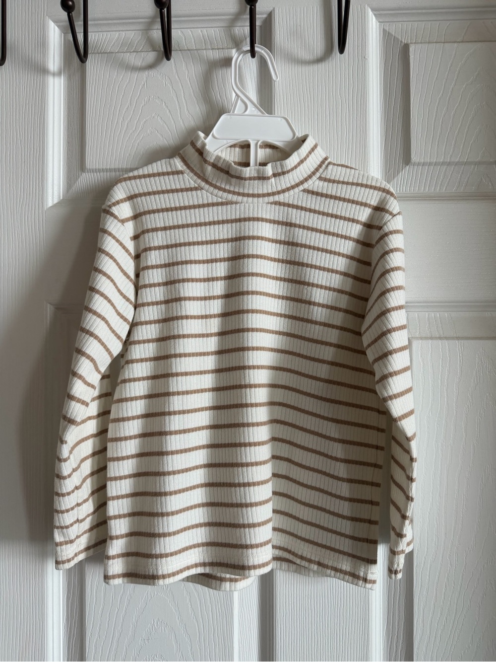 Uniqlo Kids HEATTECH Ribbed High Neck Top - Off White - Size 3-4Y